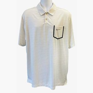 Nike Golf Tour Performance Dri-Fit White Pocket Logo Stretch Polo Shirt Size XL